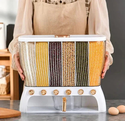 6 Compartment Cereal Dispenser Storage Organizer