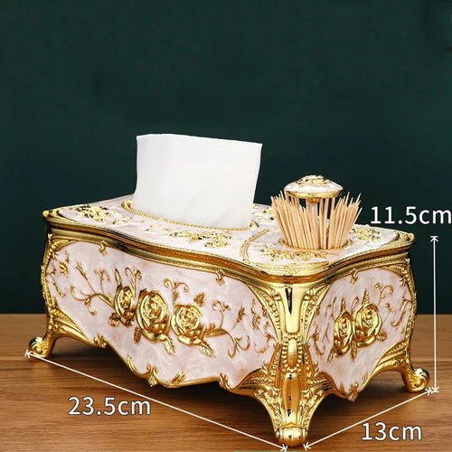Luxury Dual-Function Tissue Box with Built-In Toothpick Dispenser