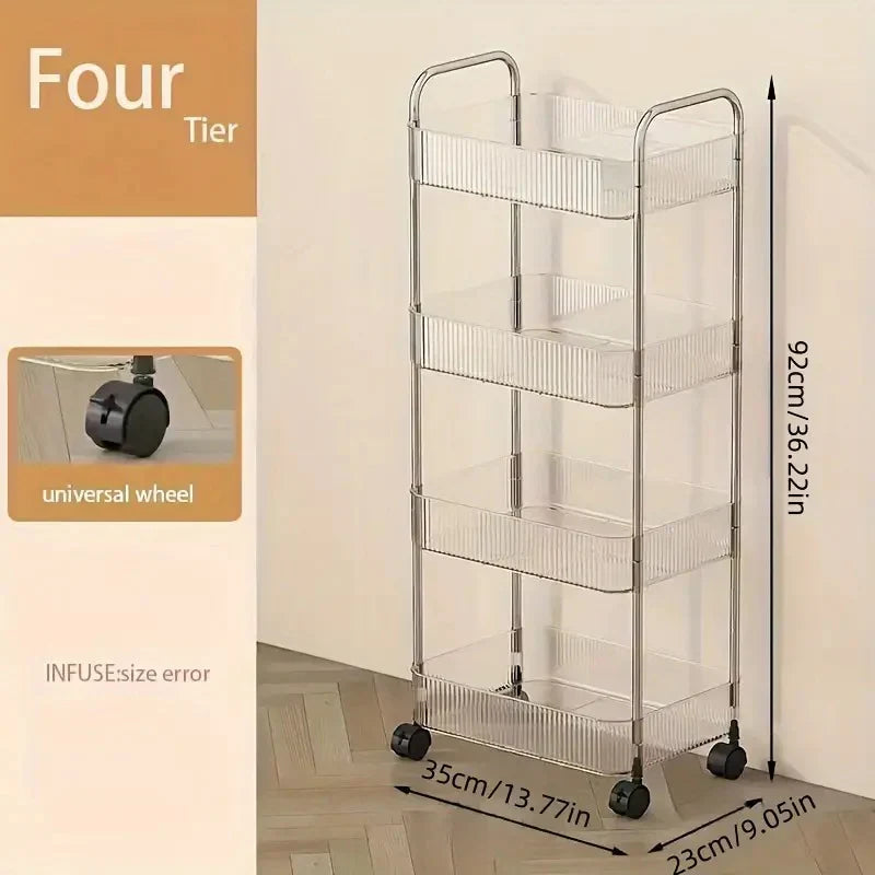Acrylic Multifunction Storage Rolling Utility Cart
