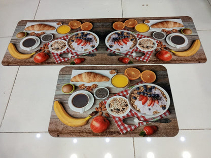 2Pcs Set Kitchen Floor Mat Non Slip