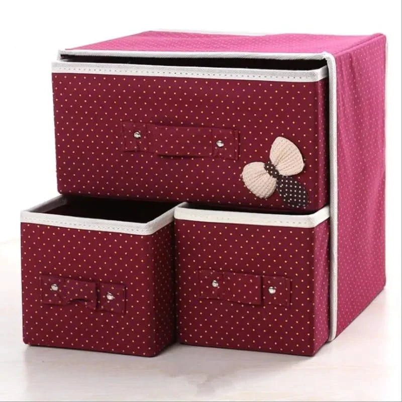 3 Drawer Fabric Folding Storage Organizer