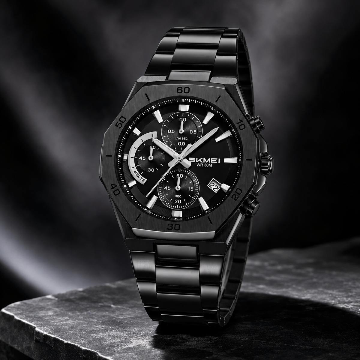 SKMEI Luxury Men’s Chronograph Watch – Stylish Casual & Business Watch with Premium Box